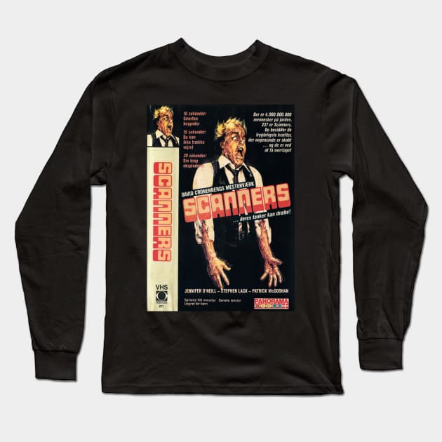 Scanners Danish VHS Long Sleeve T-Shirt by Nerdy Gift